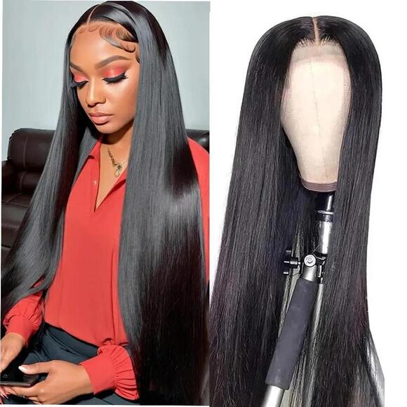 Human Hair Pre-Plucked Straight 26 Inch 13x4 180 Density - Picture 1 of 5